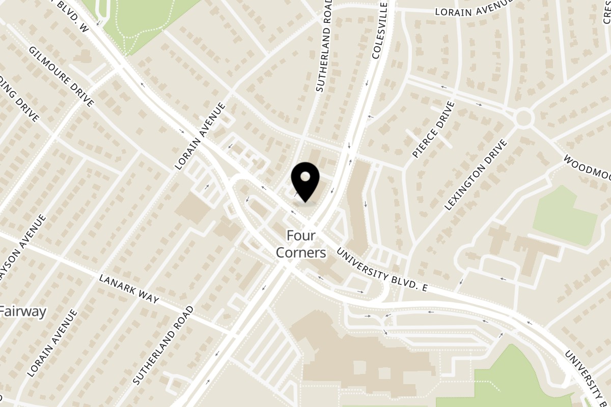 Map showing the location of Crisp & Juicy Colesville on 10100 Colesville Rd in Silver Spring